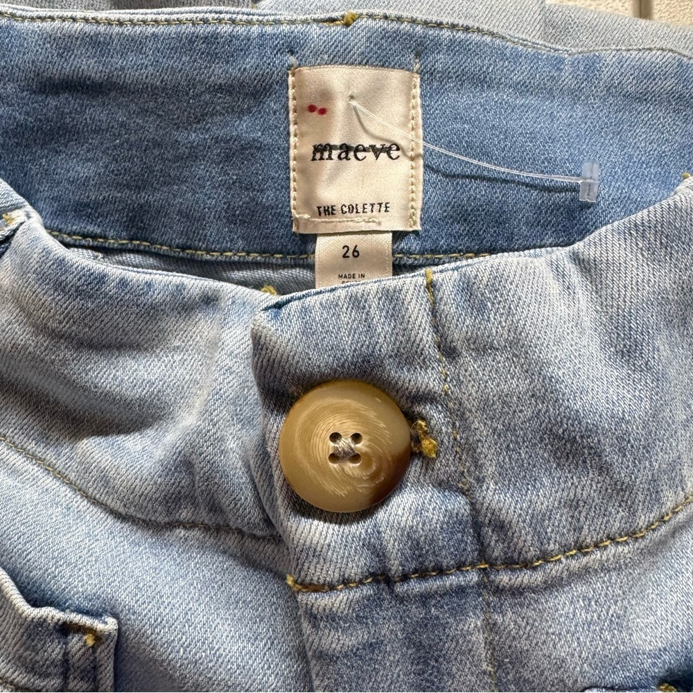 Anthropologie The Colette Crop Wide-Leg Jeans Light Blue 26 - Picture 7 of 7